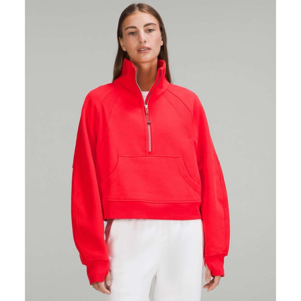 Lululemon Half Zip Scuba - Carnation Red